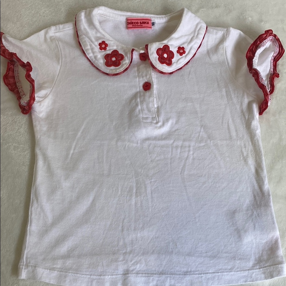 Chieco Saku Miki House White and Red Kids' Shirt Size 90